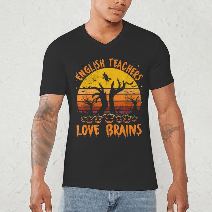 Teacher Halloween All English Teachers Love Brains Men's V-Neck T-Shirt, novelty gifts, funny gifts Teacher Halloween All English Teachers Love Brains Men's V-Neck T-Shirt, novelty gifts, funny gifts