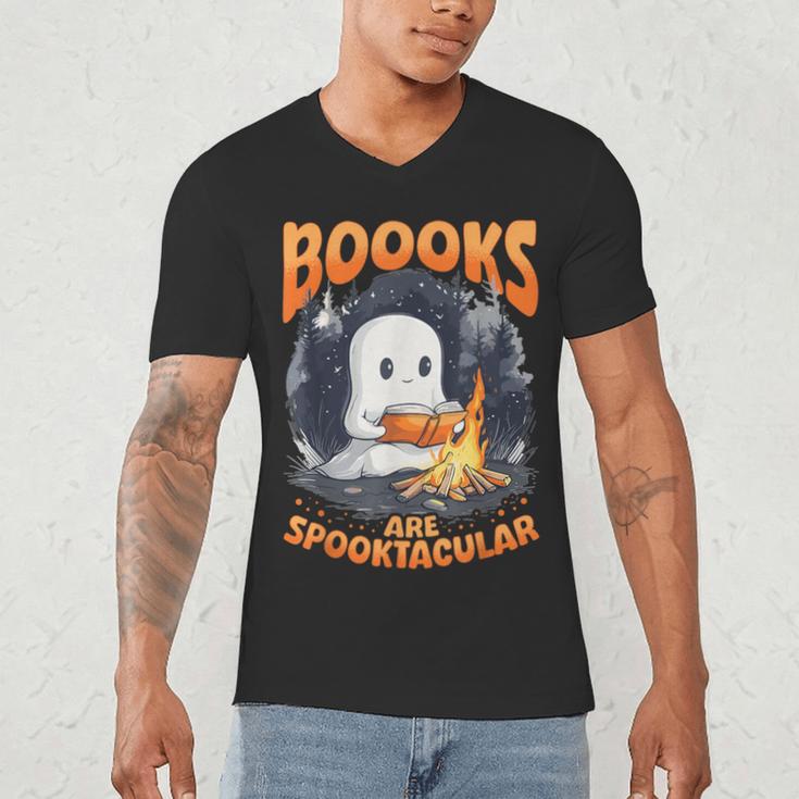 Teacher Halloween Ghost Reading Book Animal Boooks Are Men's V-Neck T-Shirt, novelty gifts, funny gifts