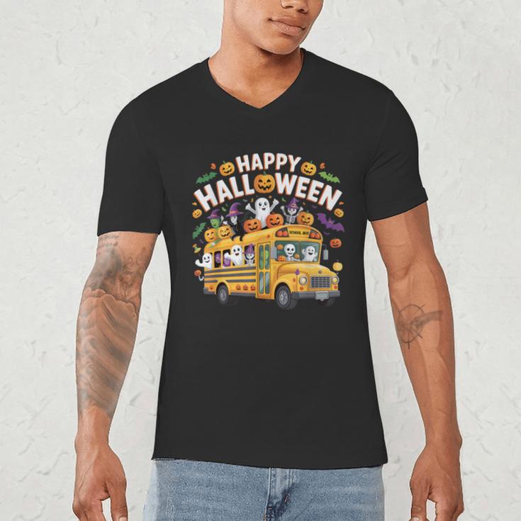 Teacher Halloween School Bus Driver Cute Ghost Witch Party Men's V-Neck T-Shirt, novelty gifts, funny gifts Teacher Halloween School Bus Driver Cute Ghost Witch Party Men's V-Neck T-Shirt, novelty gifts, funny gifts