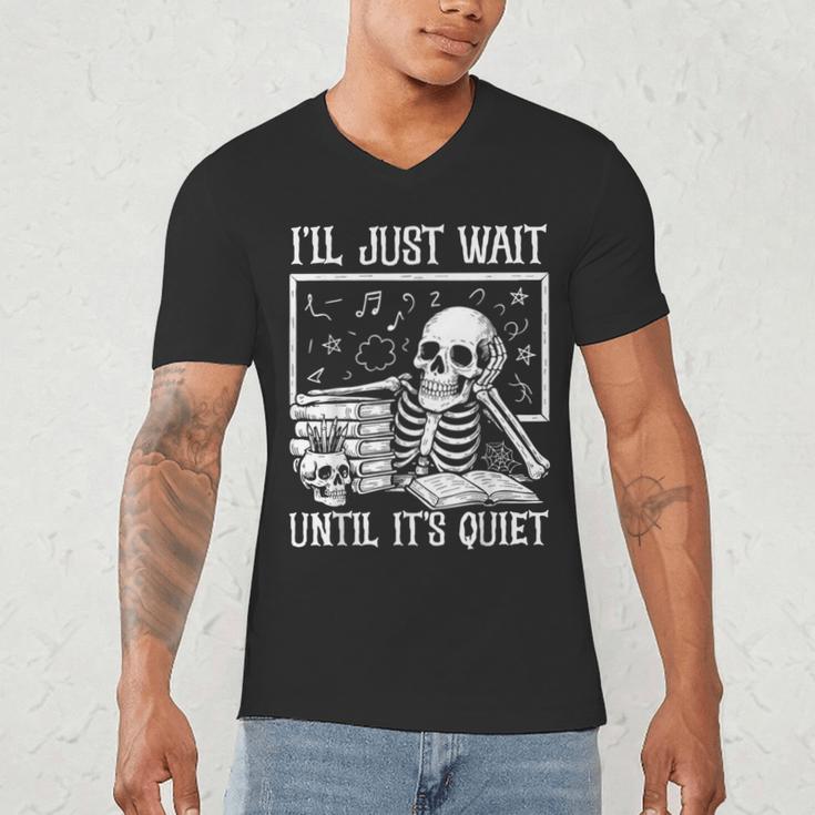 Teacher Halloween Shirt I'Ll Just Wait Until It's Quiet Men's V-Neck T-Shirt, novelty gifts, funny gifts Teacher Halloween Shirt I'Ll Just Wait Until It's Quiet Men's V-Neck T-Shirt, novelty gifts, funny gifts
