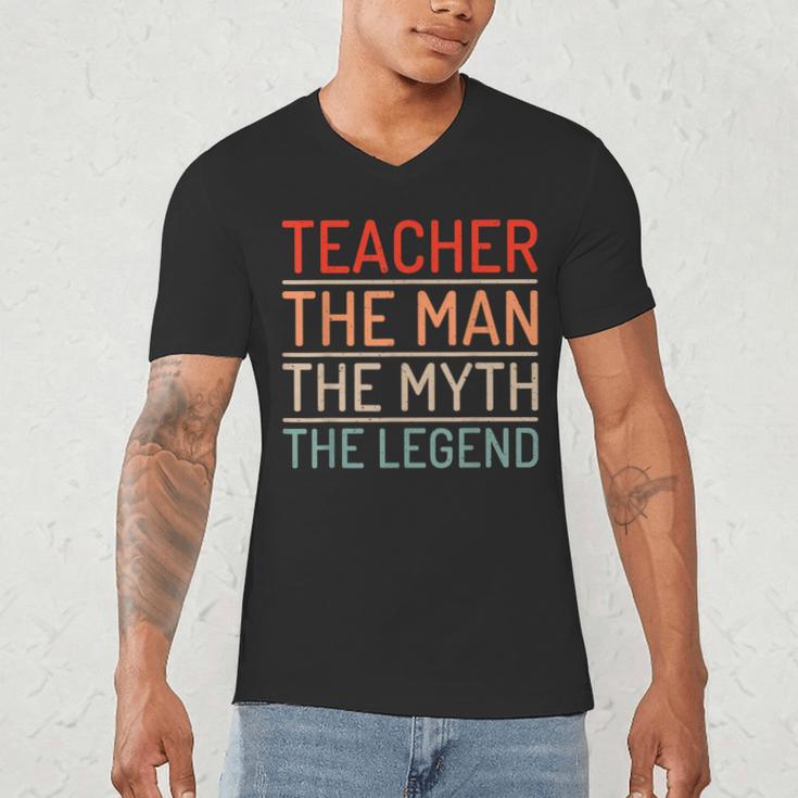 Teacher The Man The Myth The Legend School Holiday Teacher Men's V-Neck T-Shirt, novelty gifts, funny gifts Teacher The Man The Myth The Legend School Holiday Teacher Men's V-Neck T-Shirt, novelty gifts, funny gifts