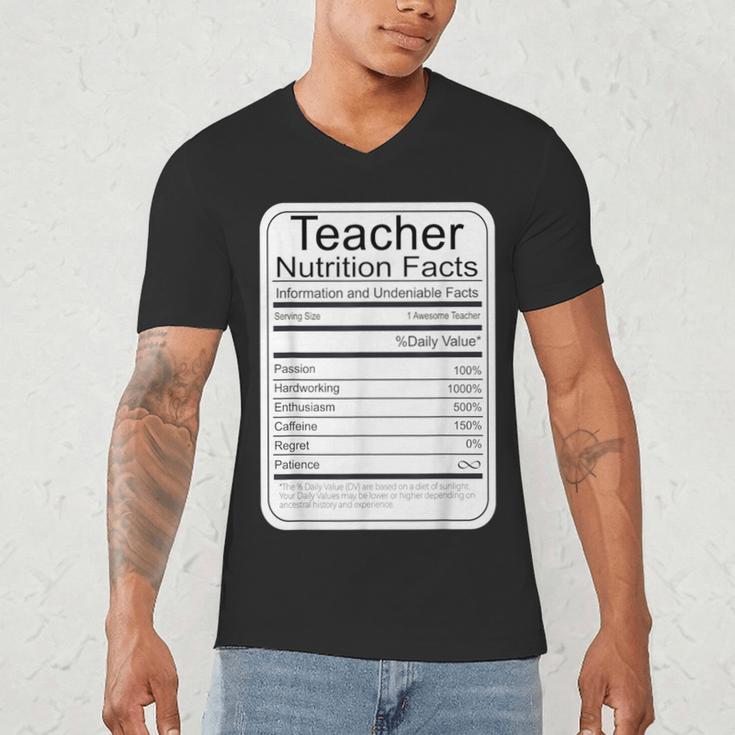 Teacher Nutrition Facts Teachers Nutritional Fact Men's V-Neck T-Shirt, novelty gifts, funny gifts