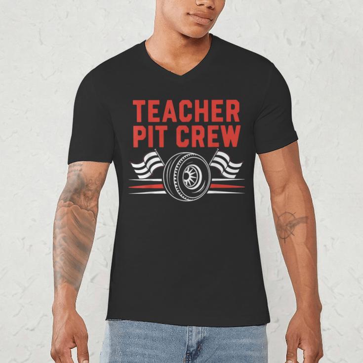 Teacher Pit Crew Race Car Driver Costume Men Women Kids Men's V-Neck T-Shirt, novelty gifts, funny gifts