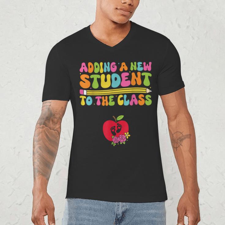 Teacher Pregnancy Announcement Clothing Expecting Teacher X-Small Men's V-Neck T-Shirt, novelty gifts, funny gifts