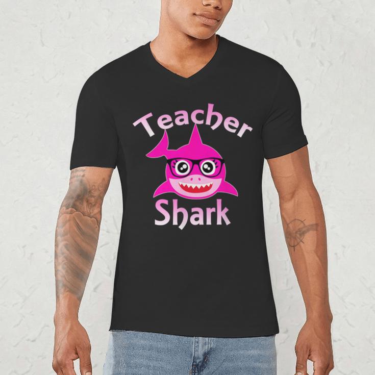 Teacher Shark Female Teacher Men's V-Neck T-Shirt, novelty gifts, funny gifts