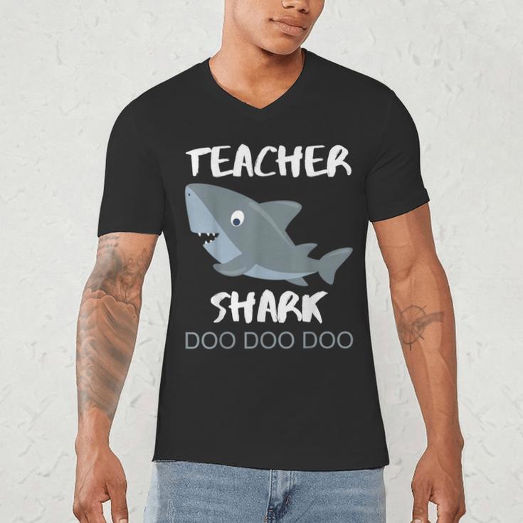 Teacher Shark Shirt Christmas Idea For Him Her Men's V-Neck T-Shirt, novelty gifts, funny gifts