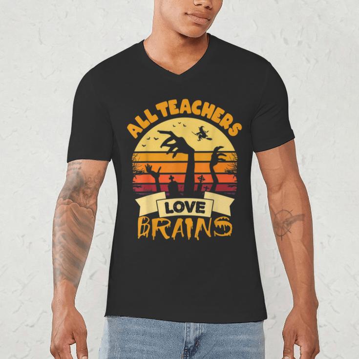Teacher Shirts Halloween All Teachers Love Brains Men's V-Neck T-Shirt, novelty gifts, funny gifts Teacher Shirts Halloween All Teachers Love Brains Men's V-Neck T-Shirt, novelty gifts, funny gifts