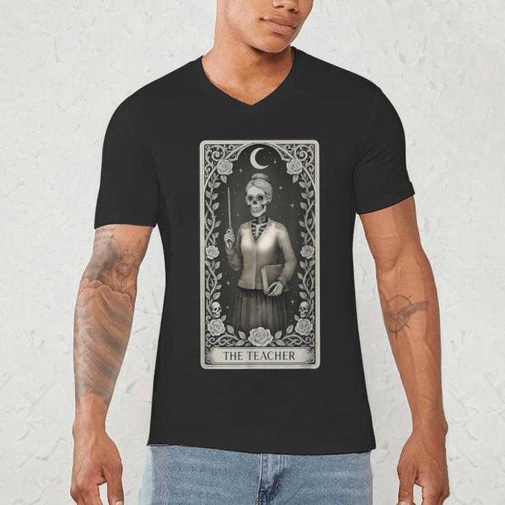 The Teacher Skeleton Tarot Card Men's V-Neck T-Shirt, novelty gifts, funny gifts The Teacher Skeleton Tarot Card Men's V-Neck T-Shirt, novelty gifts, funny gifts