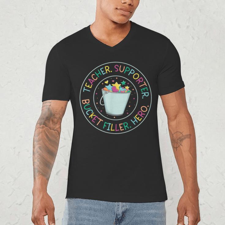 Teacher Supporter Bucket Filler Hero Men's V-Neck T-Shirt, novelty gifts, funny gifts