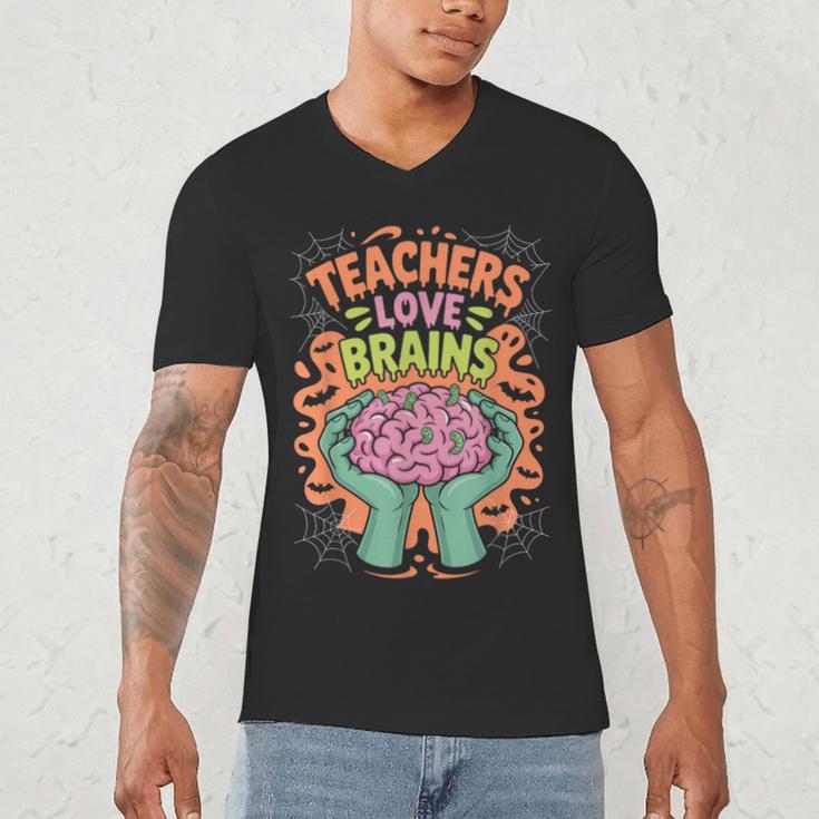 Teacher Teachers Love Brains Halloween Men Women Men's V-Neck T-Shirt, novelty gifts, funny gifts Teacher Teachers Love Brains Halloween Men Women Men's V-Neck T-Shirt, novelty gifts, funny gifts