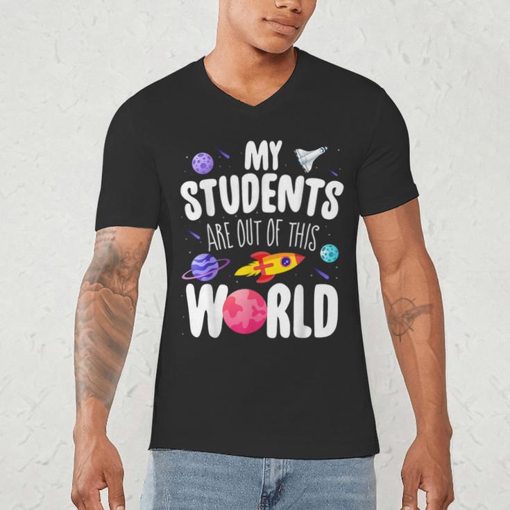 Teacher Tee My Students Are Out Of This World Space Men's V-Neck T-Shirt, novelty gifts, funny gifts Teacher Tee My Students Are Out Of This World Space Men's V-Neck T-Shirt, novelty gifts, funny gifts