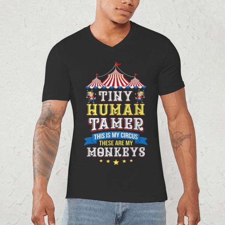 Teacher Tiny Human Tamer This My Circus These Are My Monkeys Men's V-Neck T-Shirt, novelty gifts, funny gifts