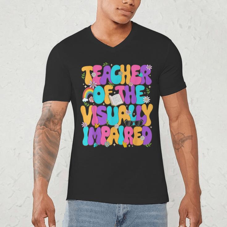 Teacher Of The Visually Impaired Blindness Awareness Men's V-Neck T-Shirt, novelty gifts, funny gifts