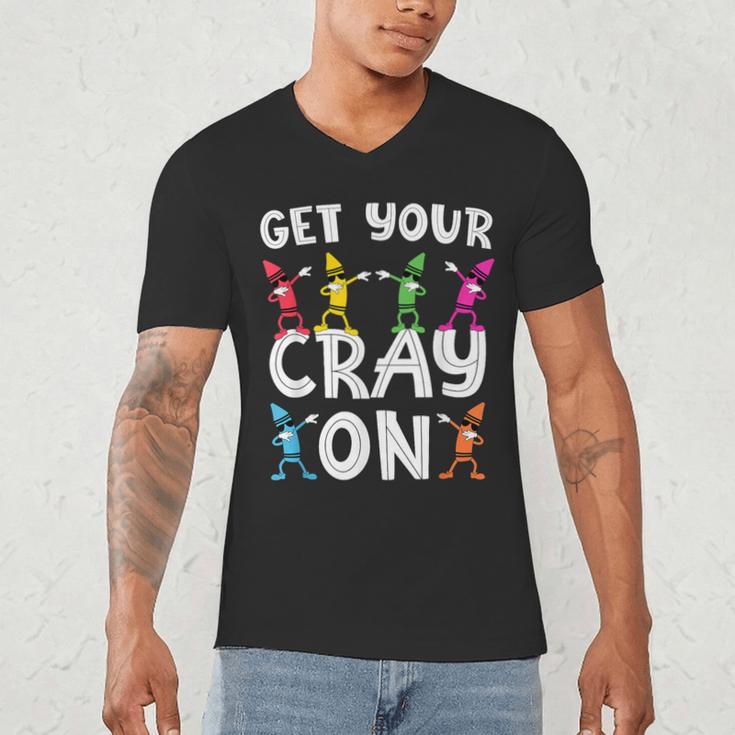 Teacher's Get Your Cray On Dabbing Crayons Men's V-Neck T-Shirt, novelty gifts, funny gifts Teacher's Get Your Cray On Dabbing Crayons Men's V-Neck T-Shirt, novelty gifts, funny gifts