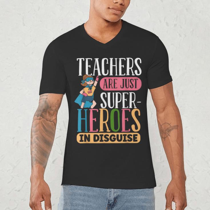 Teachers Are Just Superheroes In Disguise Back To School Men's V-Neck T-Shirt, novelty gifts, funny gifts Teachers Are Just Superheroes In Disguise Back To School Men's V-Neck T-Shirt, novelty gifts, funny gifts
