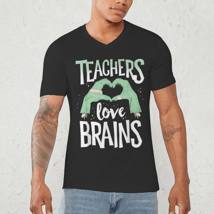 Teachers Love Brains Halloween Costume Trick Treat Zombie Men's V-Neck T-Shirt, novelty gifts, funny gifts Teachers Love Brains Halloween Costume Trick Treat Zombie Men's V-Neck T-Shirt, novelty gifts, funny gifts