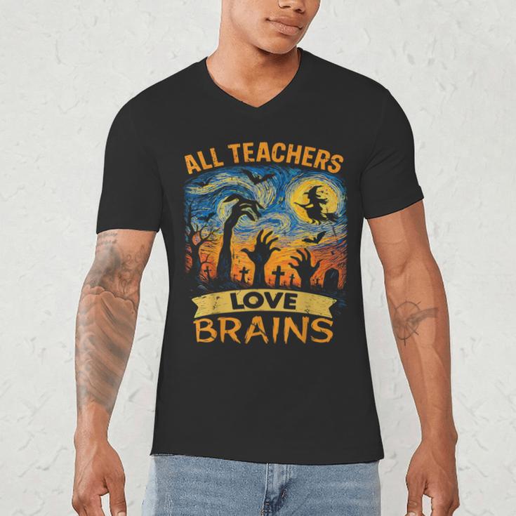 All Teachers Love Brains Shirt Teacher Halloween Tee Men's V-Neck T-Shirt, novelty gifts, funny gifts All Teachers Love Brains Shirt Teacher Halloween Tee Men's V-Neck T-Shirt, novelty gifts, funny gifts
