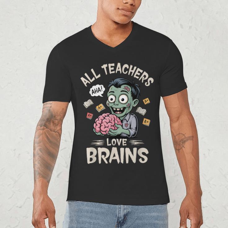 Teachers Love Brains Tee-Shirt Men Women Halloween Teacher Men's V-Neck T-Shirt, novelty gifts, funny gifts Teachers Love Brains Tee-Shirt Men Women Halloween Teacher Men's V-Neck T-Shirt, novelty gifts, funny gifts