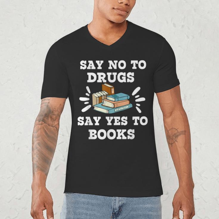 Teachers Red Ribbon Week Say No To Drugs Say Yes To Books Men's V-Neck T-Shirt, novelty gifts, funny gifts Teachers Red Ribbon Week Say No To Drugs Say Yes To Books Men's V-Neck T-Shirt, novelty gifts, funny gifts