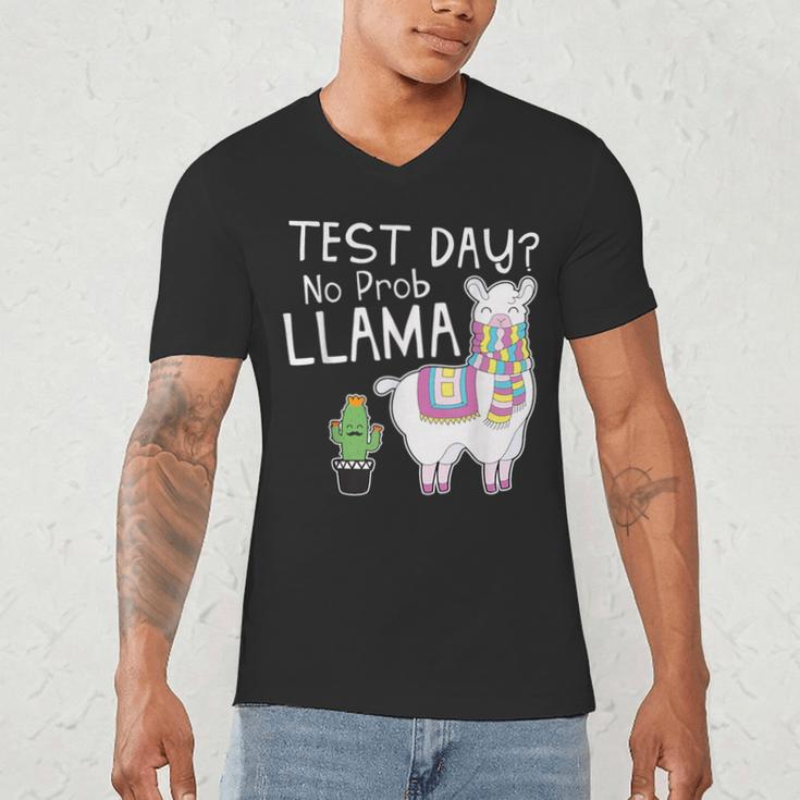 Teachers Testing Day Test Day No Prob Llama Teacher Men's V-Neck T-Shirt, novelty gifts, funny gifts Teachers Testing Day Test Day No Prob Llama Teacher Men's V-Neck T-Shirt, novelty gifts, funny gifts