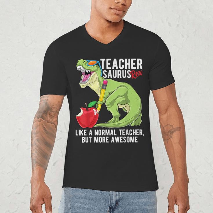 Teachersaurus Rex Dinosaur Like A Normal Teacher Saurus Men's V-Neck T-Shirt, novelty gifts, funny gifts Teachersaurus Rex Dinosaur Like A Normal Teacher Saurus Men's V-Neck T-Shirt, novelty gifts, funny gifts
