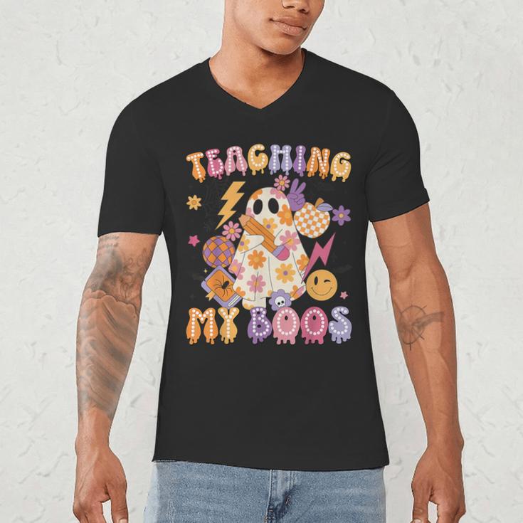 Teaching My Boos Ghost Halloween Costumes Teacher Men Women Men's V-Neck T-Shirt, novelty gifts, funny gifts Teaching My Boos Ghost Halloween Costumes Teacher Men Women Men's V-Neck T-Shirt, novelty gifts, funny gifts