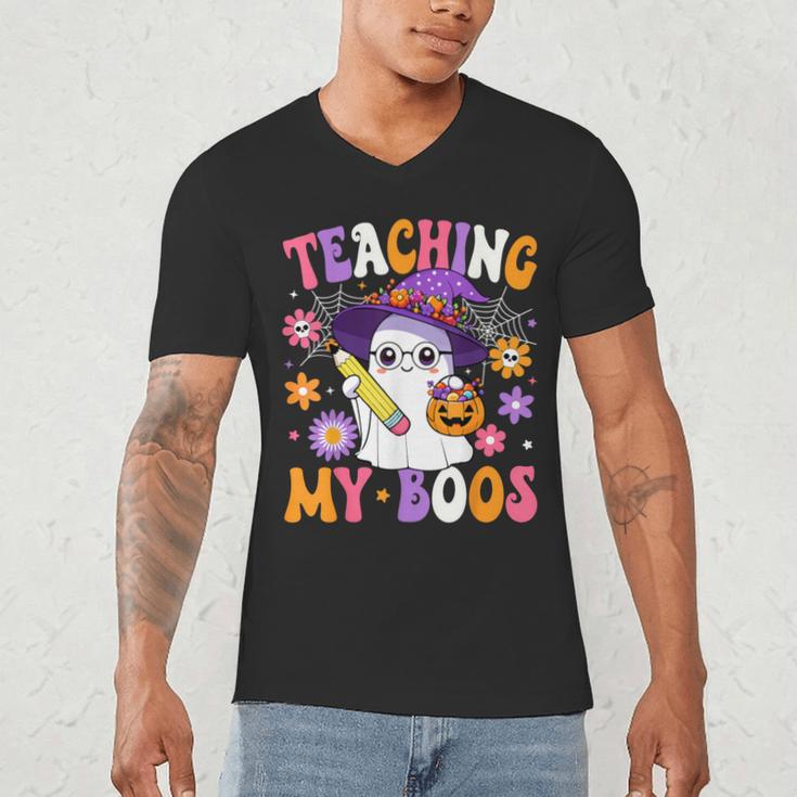 Teaching My Boos Teacher Ghost Teach Halloween Teacher Men's V-Neck T-Shirt, novelty gifts, funny gifts Teaching My Boos Teacher Ghost Teach Halloween Teacher Men's V-Neck T-Shirt, novelty gifts, funny gifts
