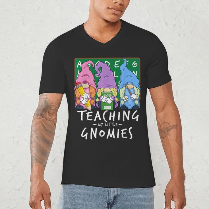 Teaching My Little Gnomies With Gnome For Teacher Women Men's V-Neck T-Shirt, novelty gifts, funny gifts Teaching My Little Gnomies With Gnome For Teacher Women Men's V-Neck T-Shirt, novelty gifts, funny gifts