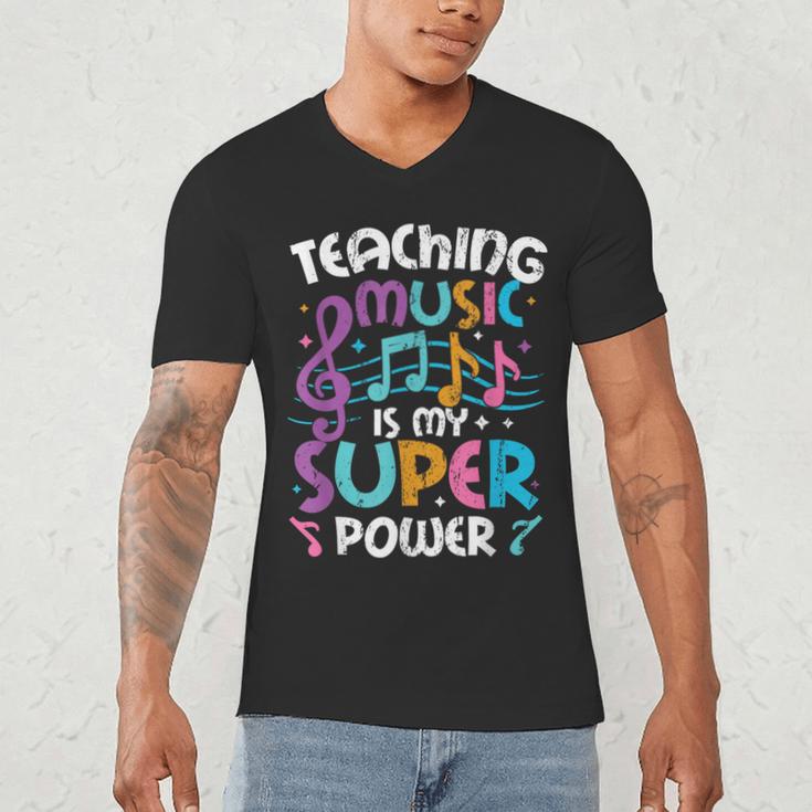 Teaching Music Is My Superpower Music Teacher For Men Women Kids Men's V-Neck T-Shirt, novelty gifts, funny gifts