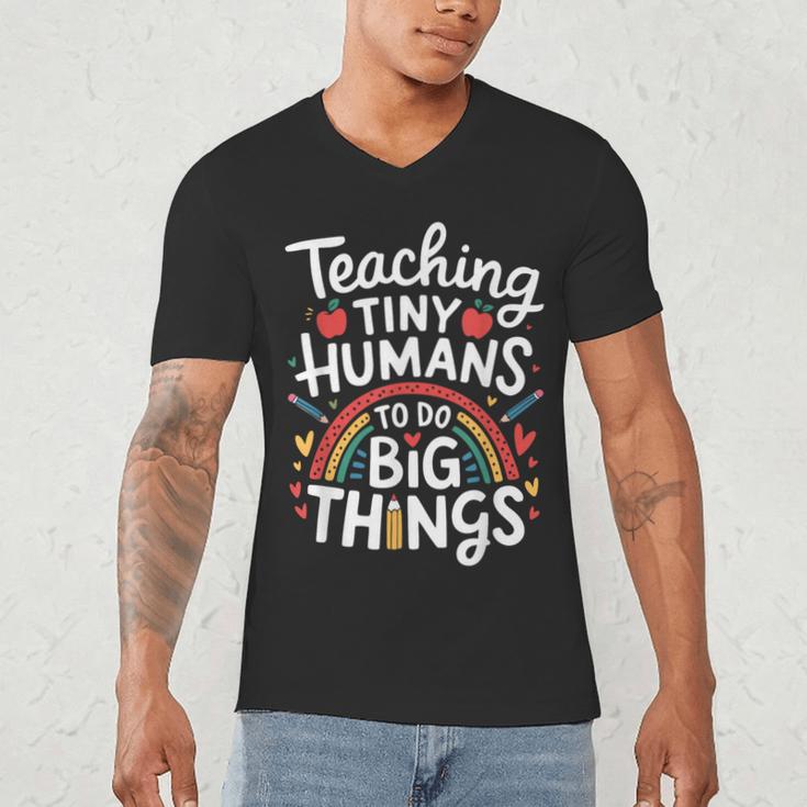 Teaching Tiny Humans Big Things I Teacher Men's V-Neck T-Shirt, novelty gifts, funny gifts Teaching Tiny Humans Big Things I Teacher Men's V-Neck T-Shirt, novelty gifts, funny gifts