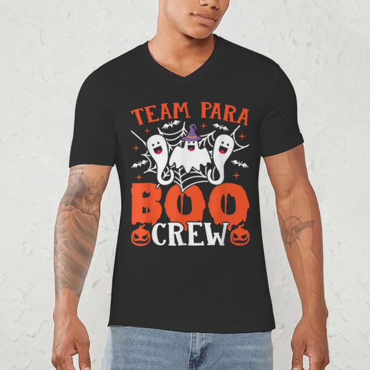 Team Para Boo Crew Halloween Ghost Paraprofessional Teacher Men's V-Neck T-Shirt, novelty gifts, funny gifts