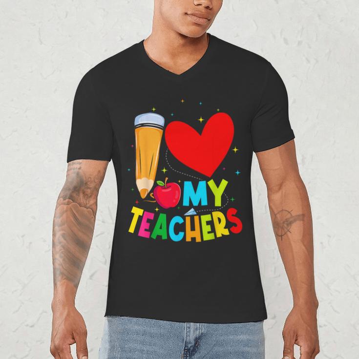 Teens Graduation I Heart My Teachers I Love My Teachers Men's V-Neck T-Shirt, novelty gifts, funny gifts