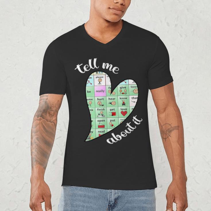Tell Me About It Speech Pathology Aac Sped Teacher Men's V-Neck T-Shirt, novelty gifts, funny gifts Tell Me About It Speech Pathology Aac Sped Teacher Men's V-Neck T-Shirt, novelty gifts, funny gifts