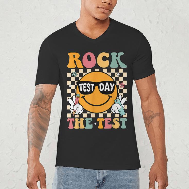 Test Day Rock The Test Teacher Testing Day You Got This Men's V-Neck T-Shirt, novelty gifts, funny gifts