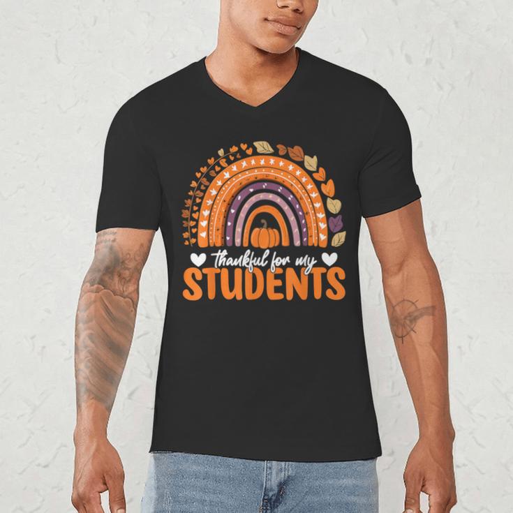 Thankful For My Students Teacher Thanksgiving School Fall Men's V-Neck T-Shirt, novelty gifts, funny gifts Thankful For My Students Teacher Thanksgiving School Fall Men's V-Neck T-Shirt, novelty gifts, funny gifts