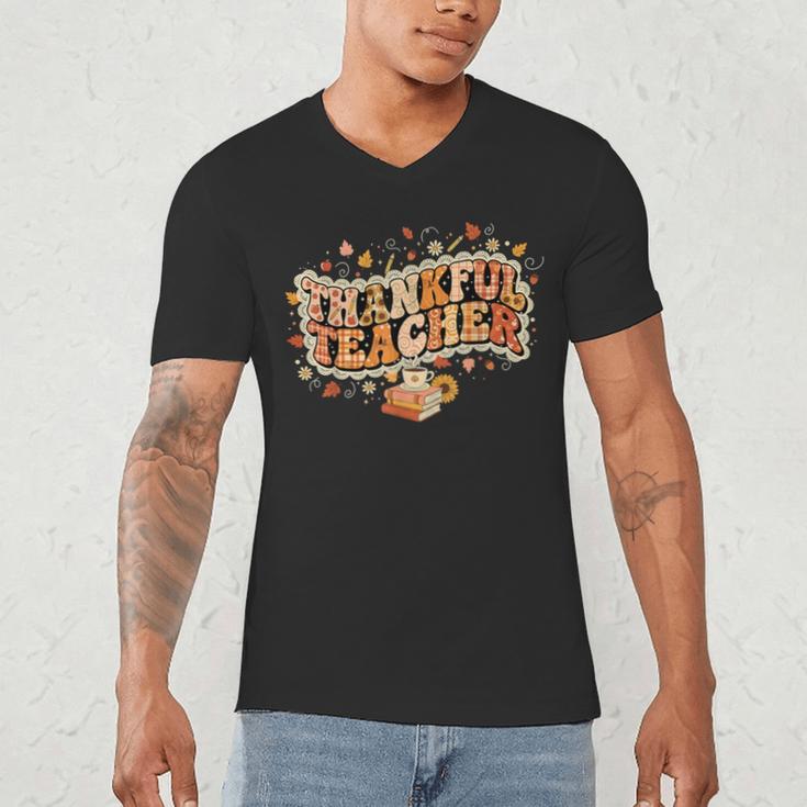 Thankful Teacher Shirts For Women Teach Thanksgiving Teacher Men's V-Neck T-Shirt, novelty gifts, funny gifts Thankful Teacher Shirts For Women Teach Thanksgiving Teacher Men's V-Neck T-Shirt, novelty gifts, funny gifts