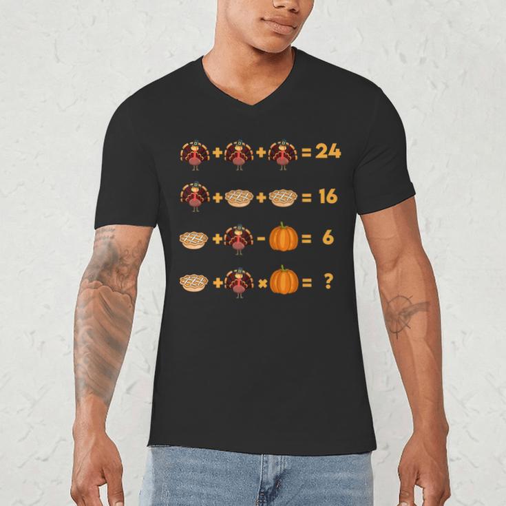 Thanksgiving Order Of Operations Turkey Quiz Math Teacher Men's V-Neck T-Shirt, novelty gifts, funny gifts