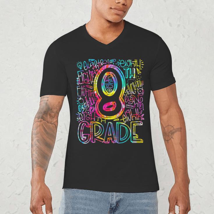Tie Dye 8th Grade Typography Team Eighth Grade Teacher Men's V-Neck T-Shirt, novelty gifts, funny gifts Tie Dye 8th Grade Typography Team Eighth Grade Teacher Men's V-Neck T-Shirt, novelty gifts, funny gifts