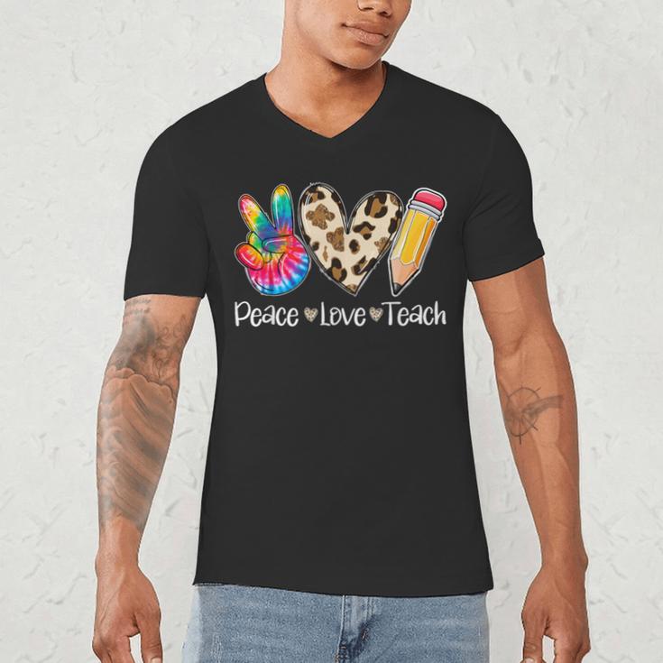 Tie Dye Hippie Peace Love Teach Teacher Appreciation Men's V-Neck T-Shirt, novelty gifts, funny gifts Tie Dye Hippie Peace Love Teach Teacher Appreciation Men's V-Neck T-Shirt, novelty gifts, funny gifts
