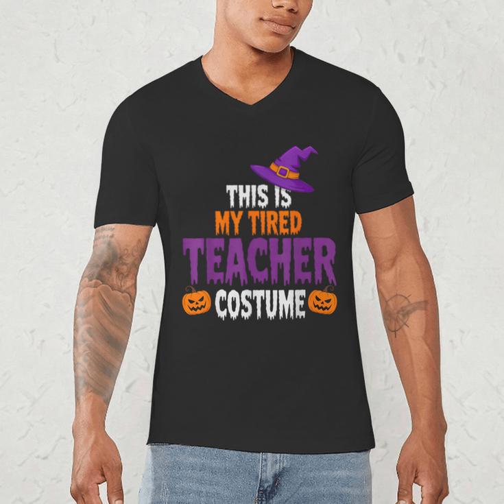 Tired Teacher Costume For Halloween Teachers Men's V-Neck T-Shirt, novelty gifts, funny gifts