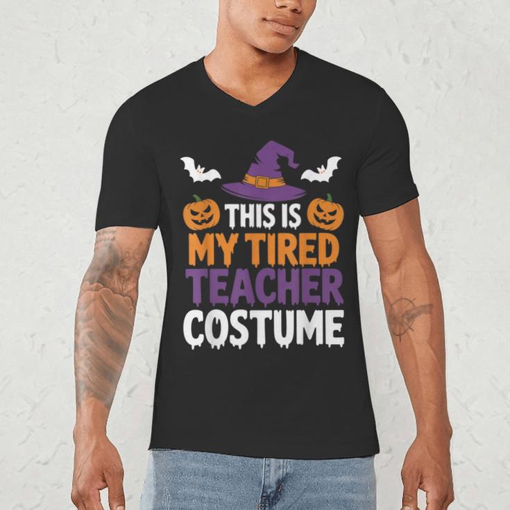 Tired Teacher Costume For Humor Halloween Men's V-Neck T-Shirt, novelty gifts, funny gifts