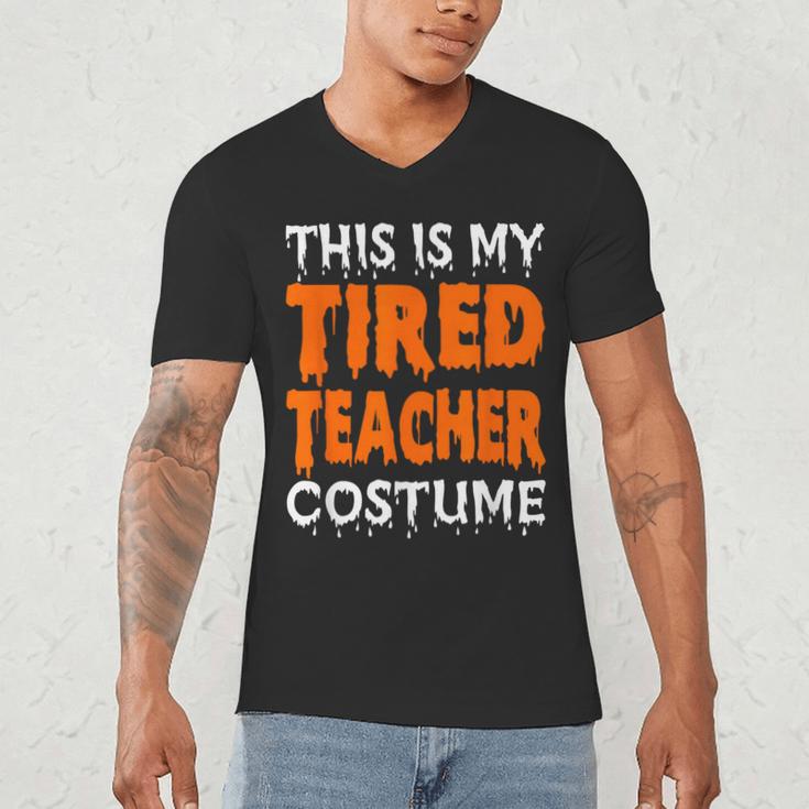 This Is My Tired Teacher Costume Quick Easy Lazy Halloween For Men Women Men's V-Neck T-Shirt, novelty gifts, funny gifts This Is My Tired Teacher Costume Quick Easy Lazy Halloween For Men Women Men's V-Neck T-Shirt, novelty gifts, funny gifts