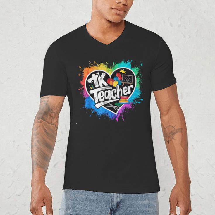 TK Teacher Transitional Kindergarten Heart Back To School Men's V-Neck T-Shirt, novelty gifts, funny gifts TK Teacher Transitional Kindergarten Heart Back To School Men's V-Neck T-Shirt, novelty gifts, funny gifts