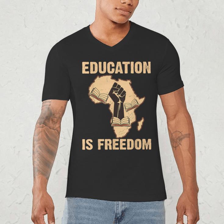 History Education Is Freedom African Map Black Teacher Men's V-Neck T-Shirt, novelty gifts, funny gifts History Education Is Freedom African Map Black Teacher Men's V-Neck T-Shirt, novelty gifts, funny gifts
