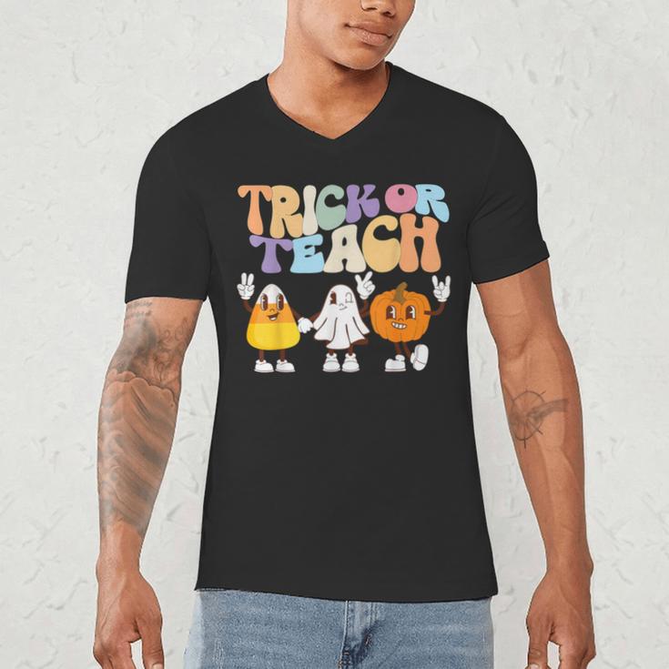 Trick Or Teach Cute Halloween Teacher Men's V-Neck T-Shirt, novelty gifts, funny gifts