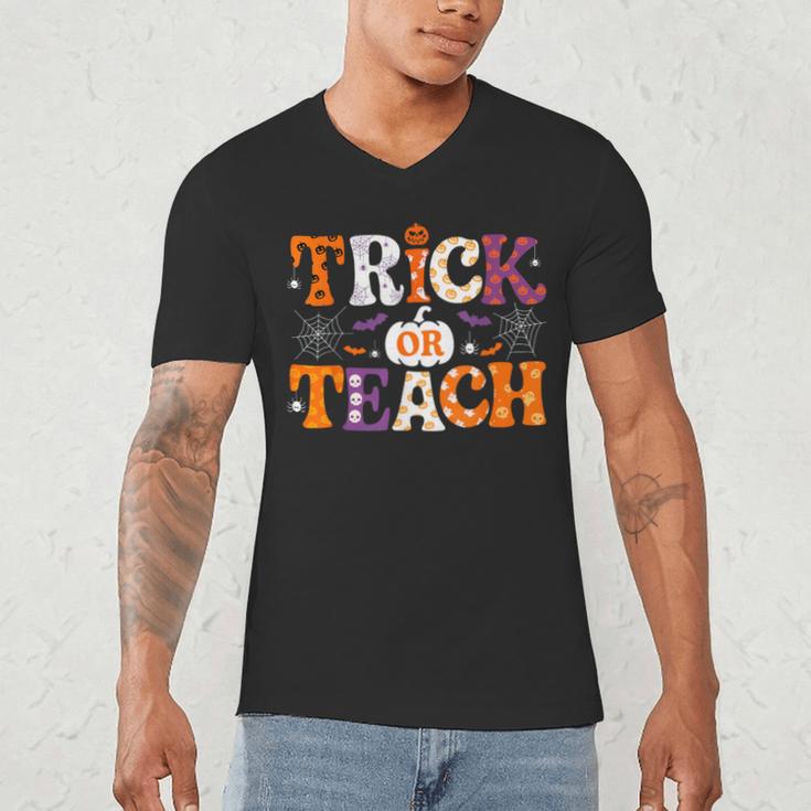 Trick Or Teach Teacher Halloween Costume Men Women Men's V-Neck T-Shirt, novelty gifts, funny gifts Trick Or Teach Teacher Halloween Costume Men Women Men's V-Neck T-Shirt, novelty gifts, funny gifts
