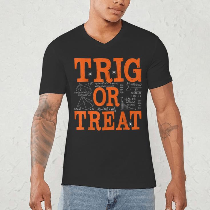 Trig Or Treat Trigonometry Math Teacher Halloween Men's V-Neck T-Shirt, novelty gifts, funny gifts