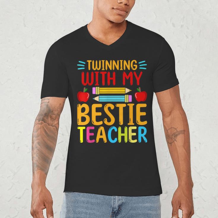 Twinning With My Bestie Teacher Boy Spirit Week Twin Day Men's V-Neck T-Shirt, novelty gifts, funny gifts Twinning With My Bestie Teacher Boy Spirit Week Twin Day Men's V-Neck T-Shirt, novelty gifts, funny gifts