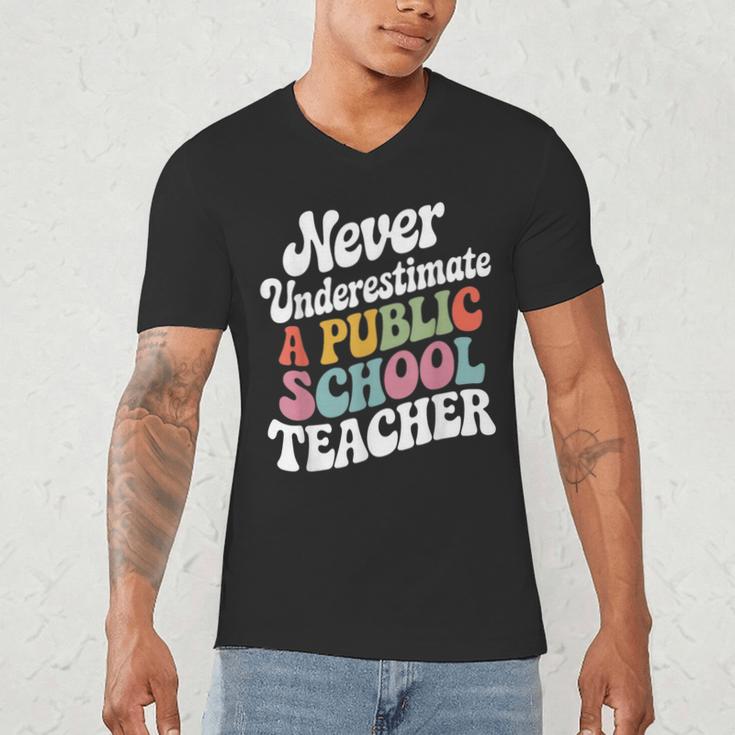 Never Underestimate a Public School Teacher Public Education Men's V-Neck T-Shirt, novelty gifts, funny gifts Never Underestimate a Public School Teacher Public Education Men's V-Neck T-Shirt, novelty gifts, funny gifts