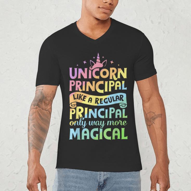 Unicorn Principal Back To School Teacher Appreciation Men's V-Neck T-Shirt, novelty gifts, funny gifts